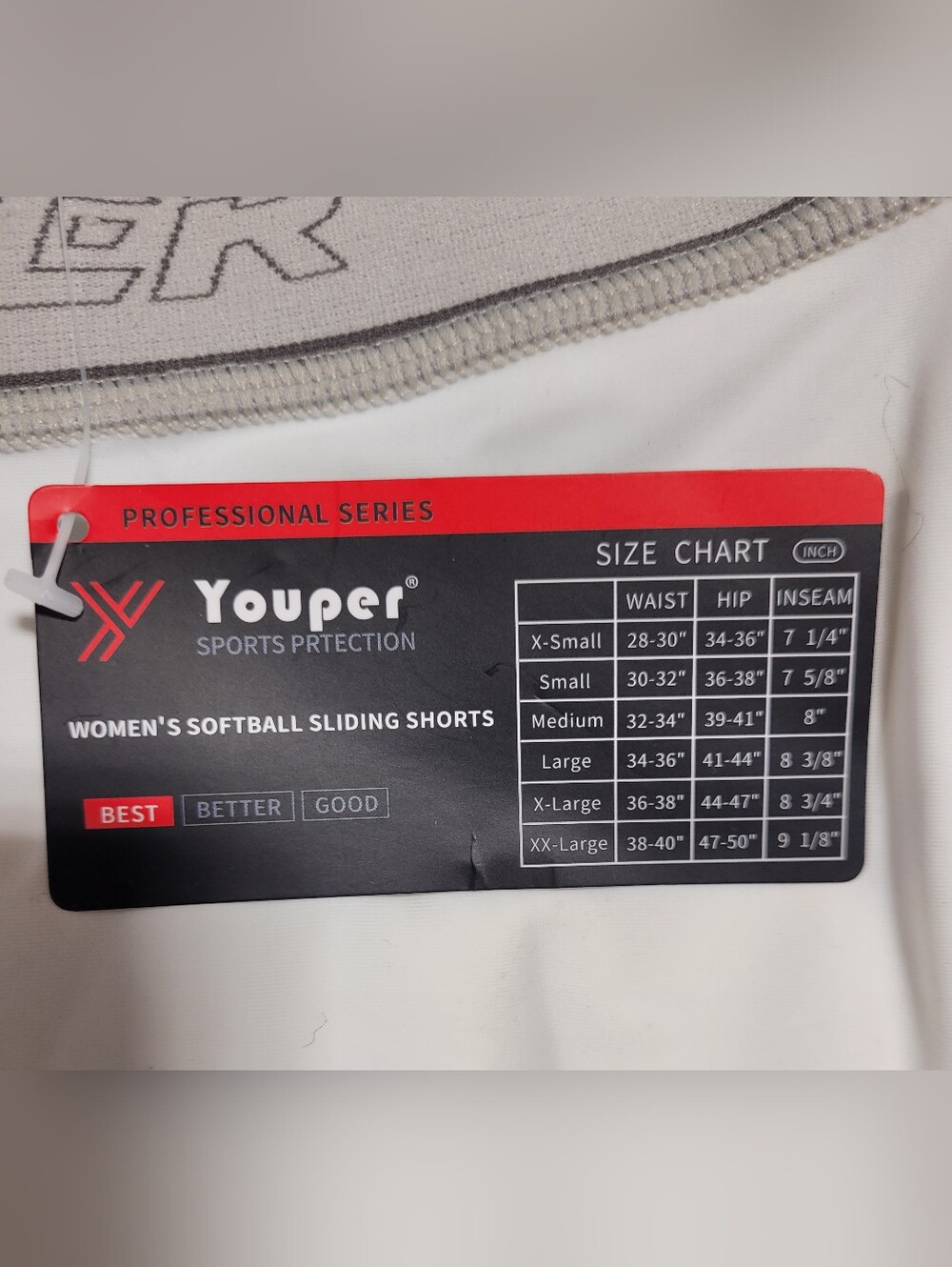 White Padded Women’s Softball Sliding Shorts - Picture 3 of 5